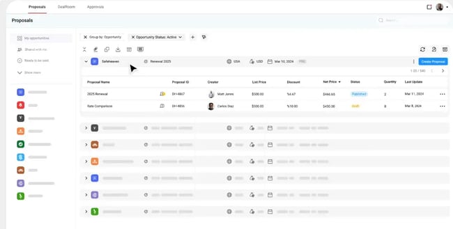 interactive sales tools dealhub user interface